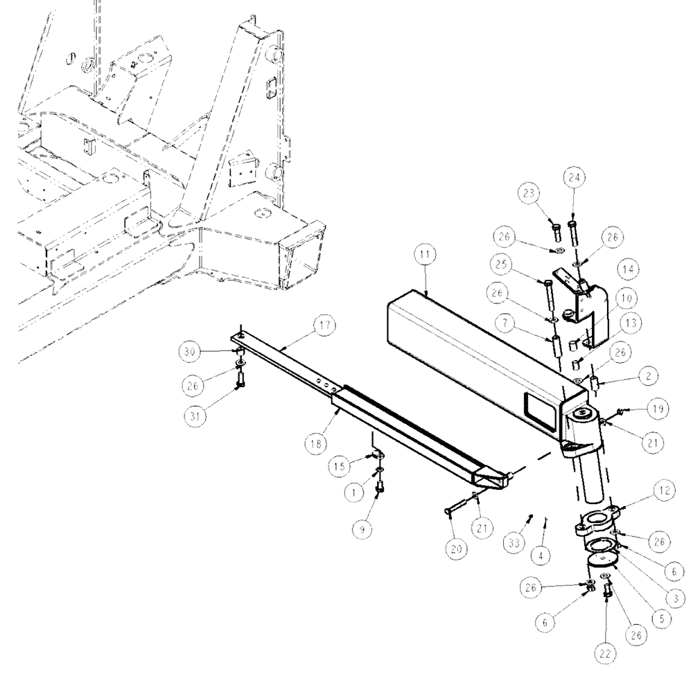 Схема запчастей Case IH SPX3200 - (04-017) - AXLE ASSEMBLY-NON STEER LR Suspension & Frame