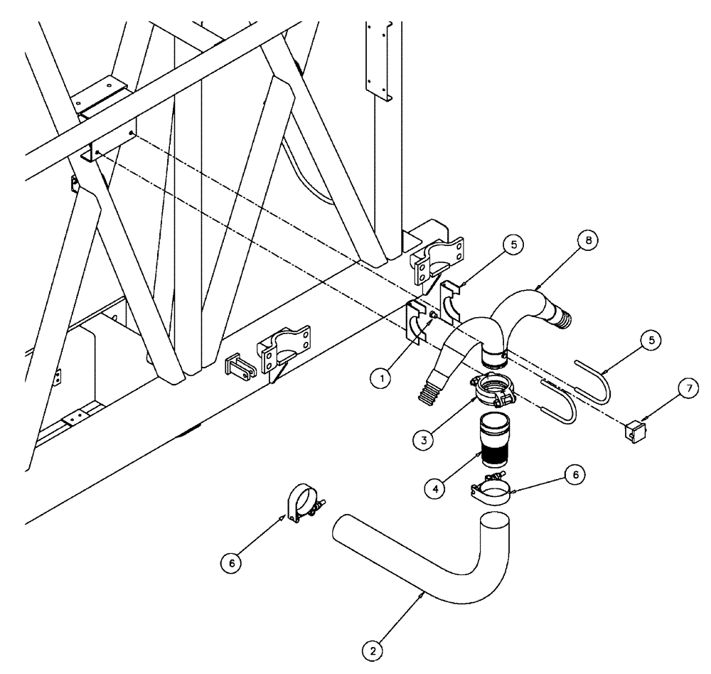 Схема запчастей Case IH FLX610 - (05-045) - MAST LIQUID PLUMBING Liquid Plumbing