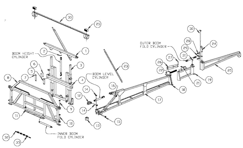 Схема запчастей Case IH SPX2130 - (08-001) - BOOM ASSEMBLY-60 (09) - BOOMS