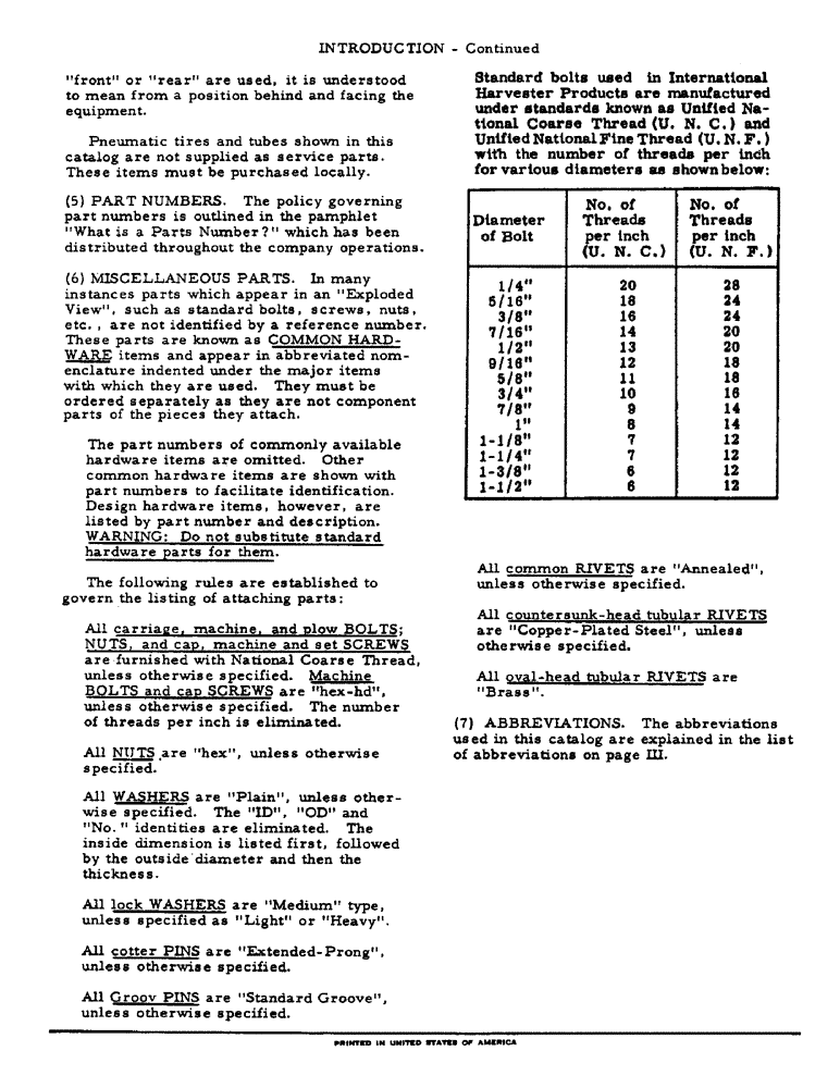 Схема запчастей Case IH 649 - (4) - INTRODUCTION-CONTINUED 