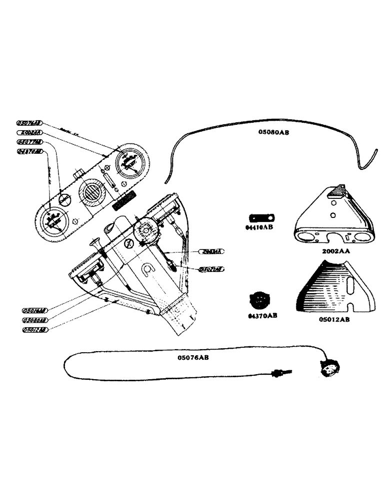 Схема запчастей Case IH D-SERIES - (038) - INSTRUMENT PANEL, D, DC, DH, DO, DV (04) - ELECTRICAL SYSTEMS