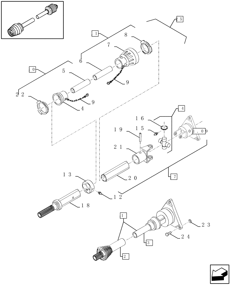 Схема запчастей Case IH LBX331P - (01.03[01]) - POWER TAKE-OFF, REAR (01) - POWER TAKE OFF