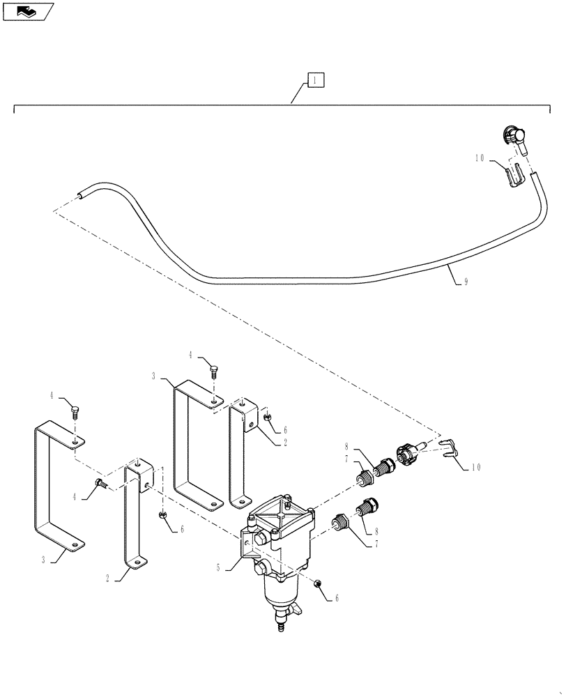 Схема запчастей Case IH 3330 - (10.206.04) - DIA KIT, FUEL SEPERATOR (10) - ENGINE