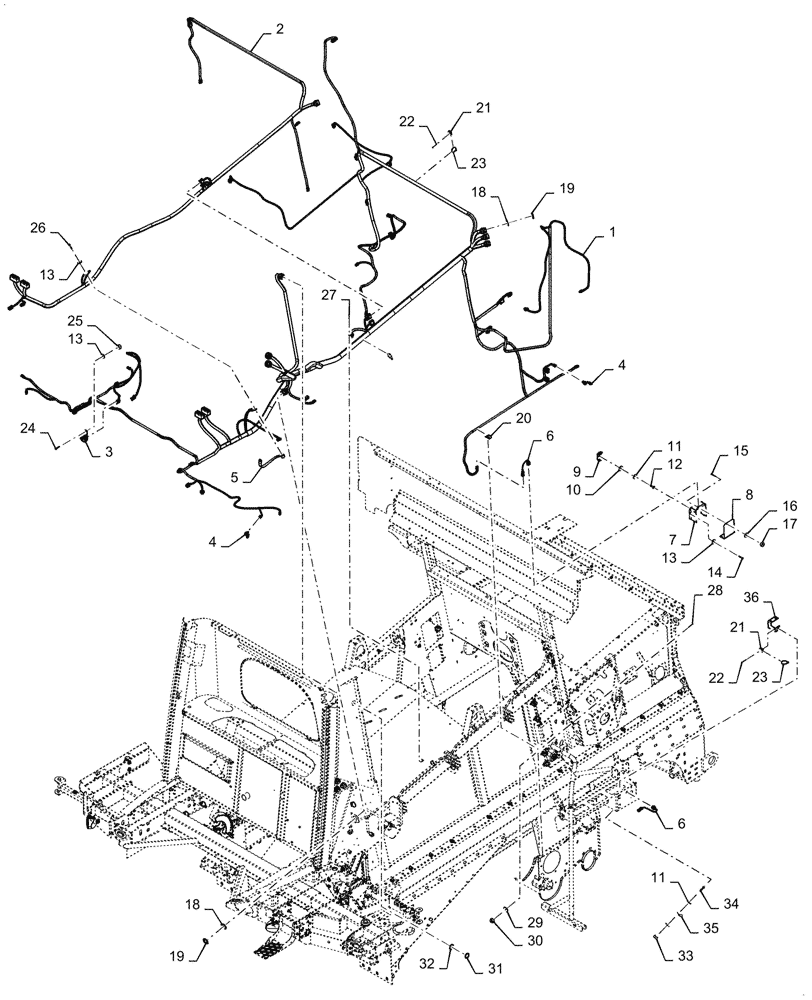 Схема запчастей Case IH 9120 - (55.100.17) - WIRE HARNESS, MAIN FRAME (55) - ELECTRICAL SYSTEMS