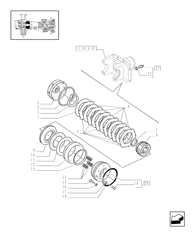 Схема запчастей Case IH MXM140 - (1.40.8/09) - (VAR.518) CLASS 4 4WD FRONT AXLE WITH "TERRALOCK" - HYDRAULIC DIFFERENTIAL LOCK (04) - FRONT AXLE & STEERING