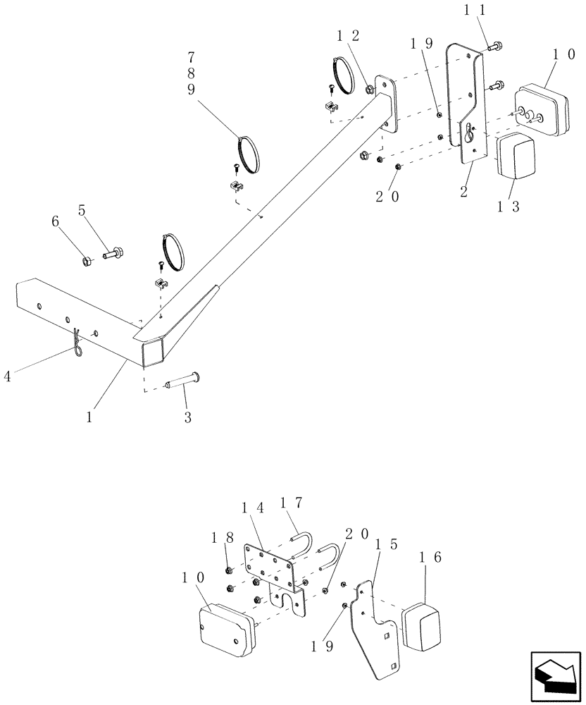 Схема запчастей Case IH 7130 - (55.404.08) - LIGHTS, FRONT, (EU ONLY) (55) - ELECTRICAL SYSTEMS