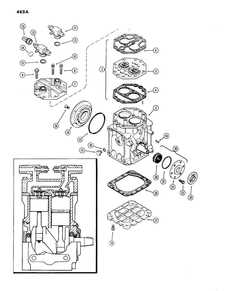 Схема запчастей Case IH 870 - (463A) - YORK COMPRESSOR (09) - CHASSIS/ATTACHMENTS