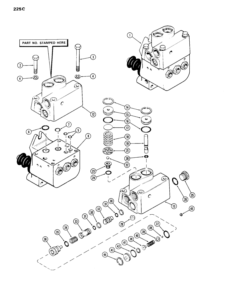 Схема запчастей Case IH 870 - (225C) - A65720 POWER BRAKE VALVE, PART NUMBER STAMPED ON COVER (07) - BRAKES