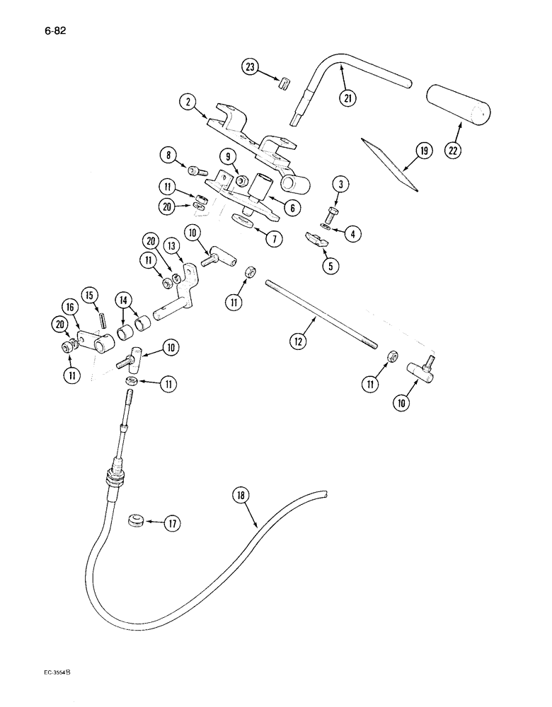 Схема запчастей Case IH 995 - (6-082) - FORWARD AND REVERSE CONTROLS, UPPER, TRACTOR WITH CAB (06) - POWER TRAIN