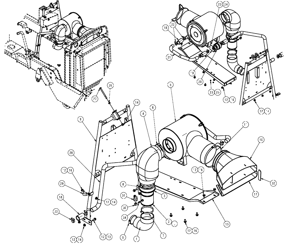 Схема запчастей Case IH TITAN 4520 - (02-014) - AIR INTAKE GROUP (01) - ENGINE