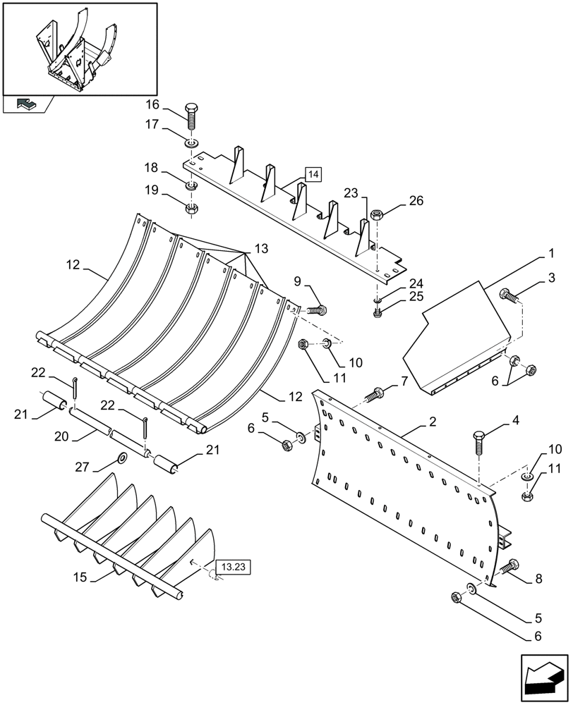 Схема запчастей Case IH LBX332R - (13.24[01]) - FEED CHAMBER (13) - FEEDER