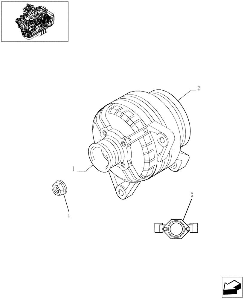 Схема запчастей Case IH WD1903 - (02.01) - ALTERNATOR (02) - ENGINE EQUIPMENT