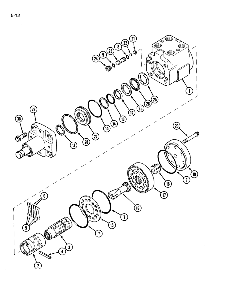 Схема запчастей Case IH 3594 - (5-012) - HYDROSTATIC STEERING PUMP, EATON (05) - STEERING