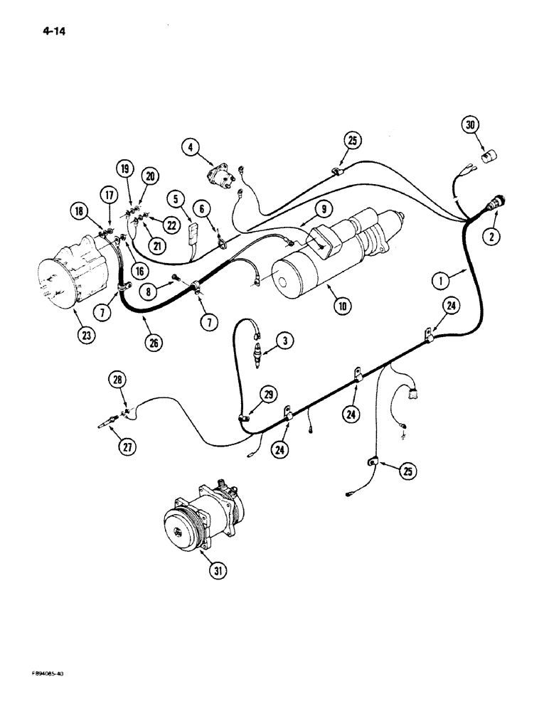 Схема запчастей Case IH 9170 - (4-14) - ENGINE HARNESS (04) - ELECTRICAL SYSTEMS
