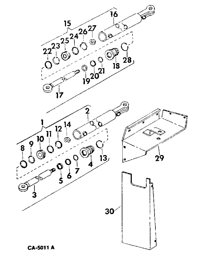 Схема запчастей Case IH 915 - (10-31) - HYDRAULICS, GRAIN TANK UNLOADER SWING CYLINDER (07) - HYDRAULICS