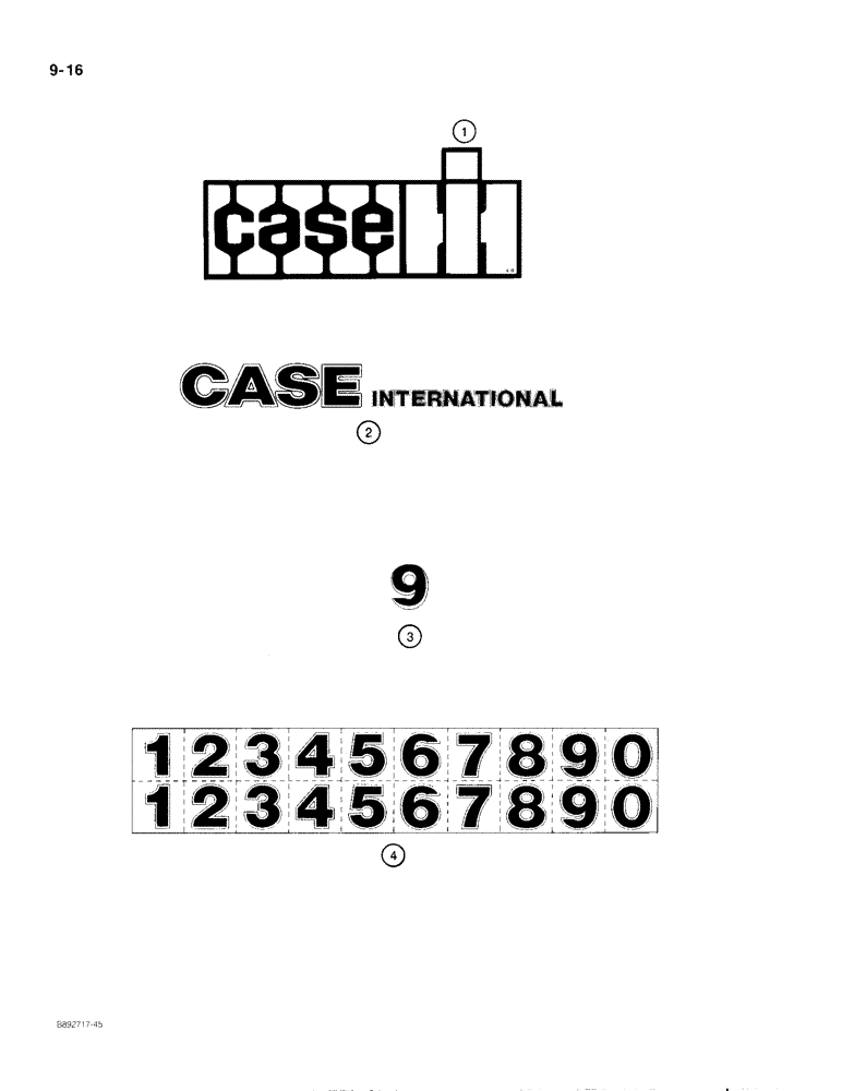 Схема запчастей Case IH 9 - (9-16) - DECALS, CASE IH 
