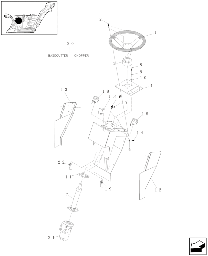 Схема запчастей Case IH A4000 - (A10.07[01]) - STEERING PEDESTAL Mainframe & Functioning Components
