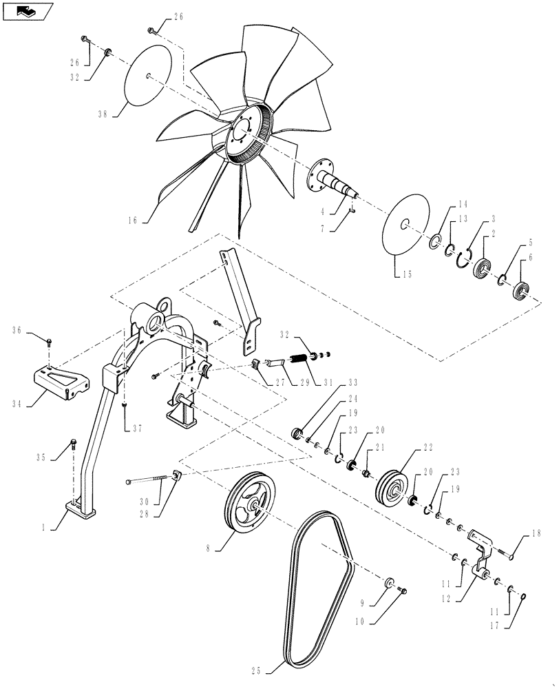 Схема запчастей Case IH 7130 - (10.414.02) - ENGINE FAN DRIVE 6130/7130 (10) - ENGINE