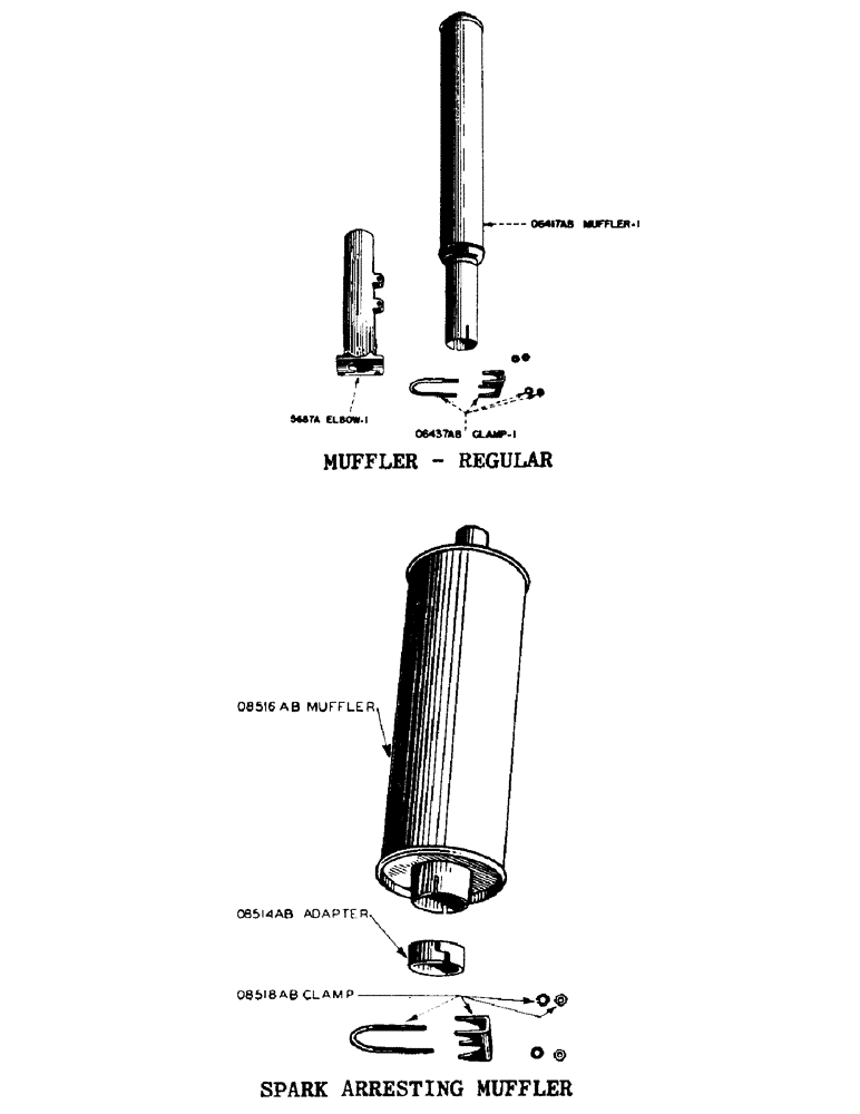 Схема запчастей Case IH SC-SERIES - (020) - MUFFLER REGULAR, S, SC, SPARK ARRESTING MUFFLER (02) - ENGINE