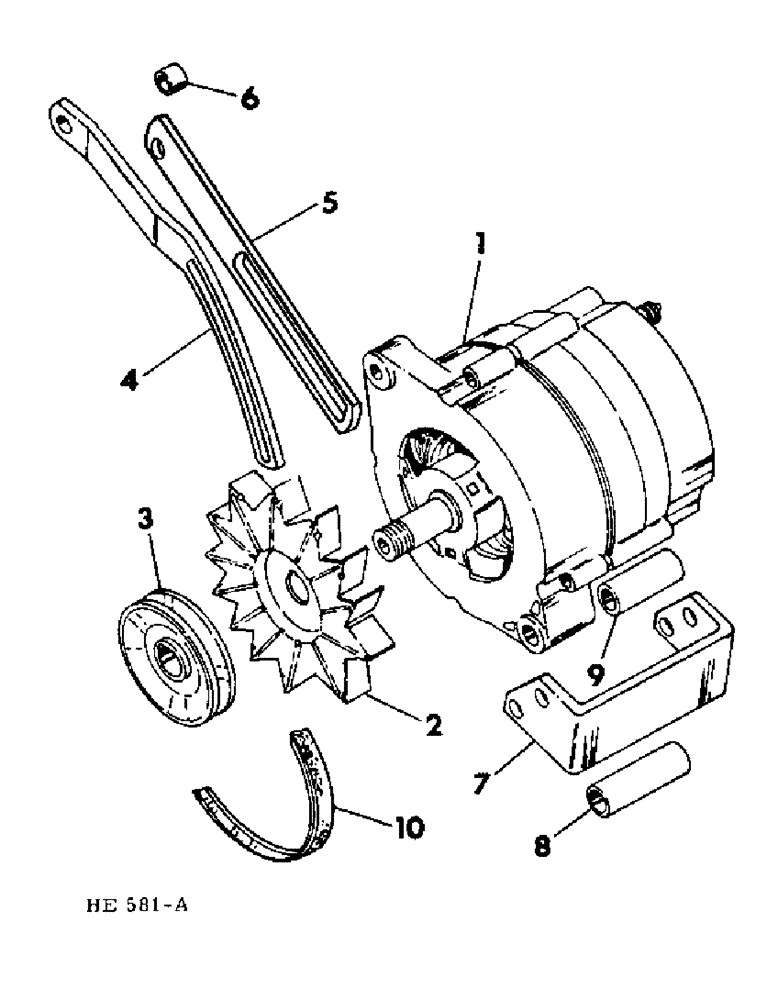 Схема запчастей Case IH 5000 - (08-18) - ELECTRICAL, ALTERNATOR AND MOUNTING D-239 ENGINE, FOR USE ON 5000 AND 5500 WINDROWER (06) - ELECTRICAL
