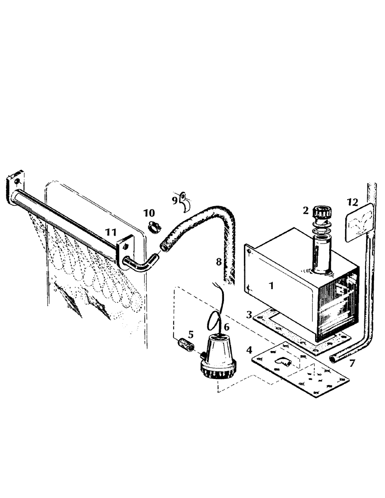 Схема запчастей Case IH 7000 - (A04-20) - MAINFRAME, CABIN WINDSCREEN WASHER Mainframe & Functioning Components