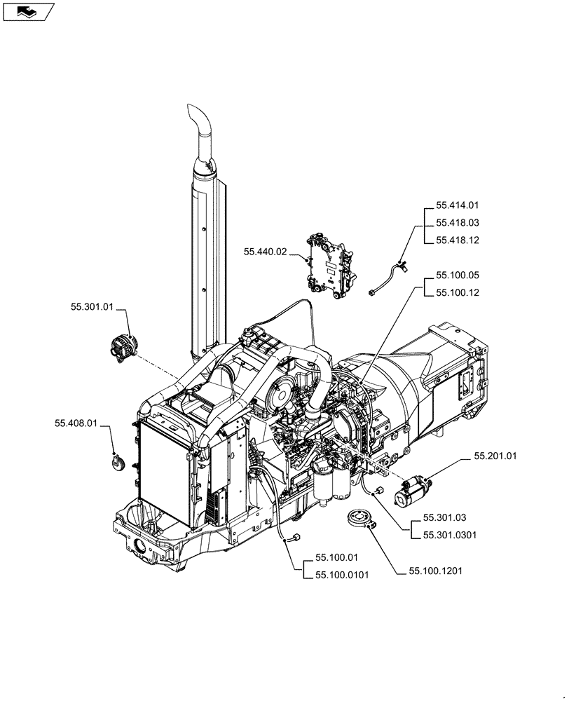 Схема запчастей Case IH PUMA 170 - (55.000.00[01]) - PICTORIAL INDEX - ELECTRICAL SYSTEMS (55) - ELECTRICAL SYSTEMS