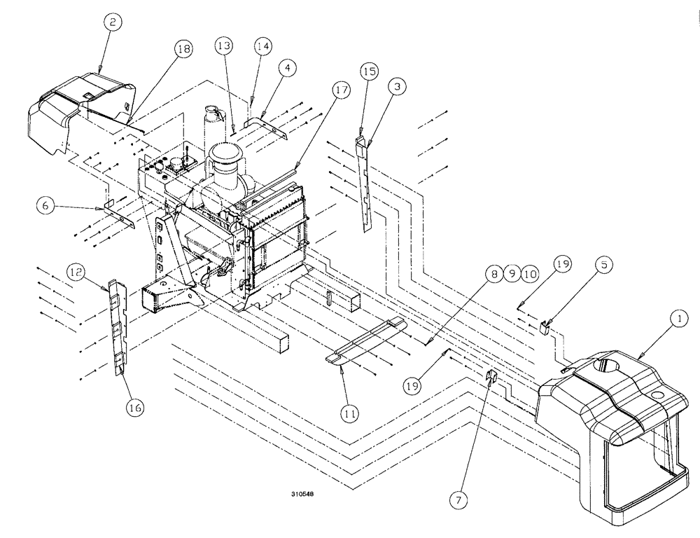 Схема запчастей Case IH SPX4260 - (134) - ENGINE HOOD GROUP (90) - PLATFORM, CAB, BODYWORK AND DECALS
