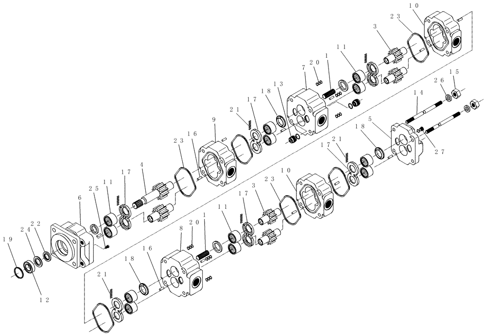 Схема запчастей Case IH 7700 - (B03.14[01]) - Hydraulic Motor {M51B} (35) - HYDRAULIC SYSTEMS