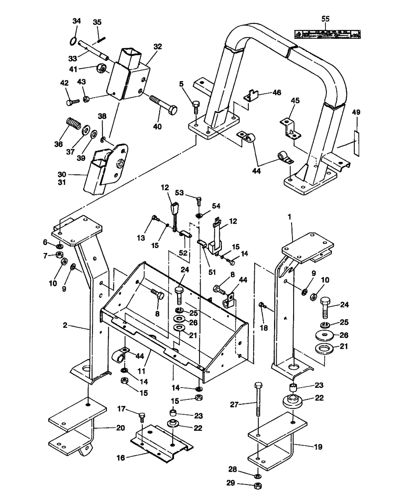 Схема запчастей Case IH DX26 - (10.04) - ROLL BAR & RELATED PARTS (10) - OPERATORS PLATFORM/CAB