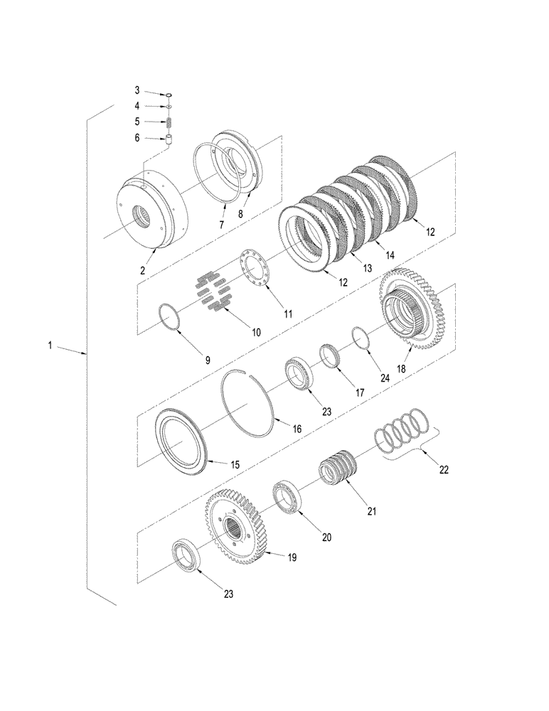 Схема запчастей Case IH STX430 - (06-53) - POWER SHIFT TRANSMISSION - INPUT SHAFT ASSEMBLY (06) - POWER TRAIN