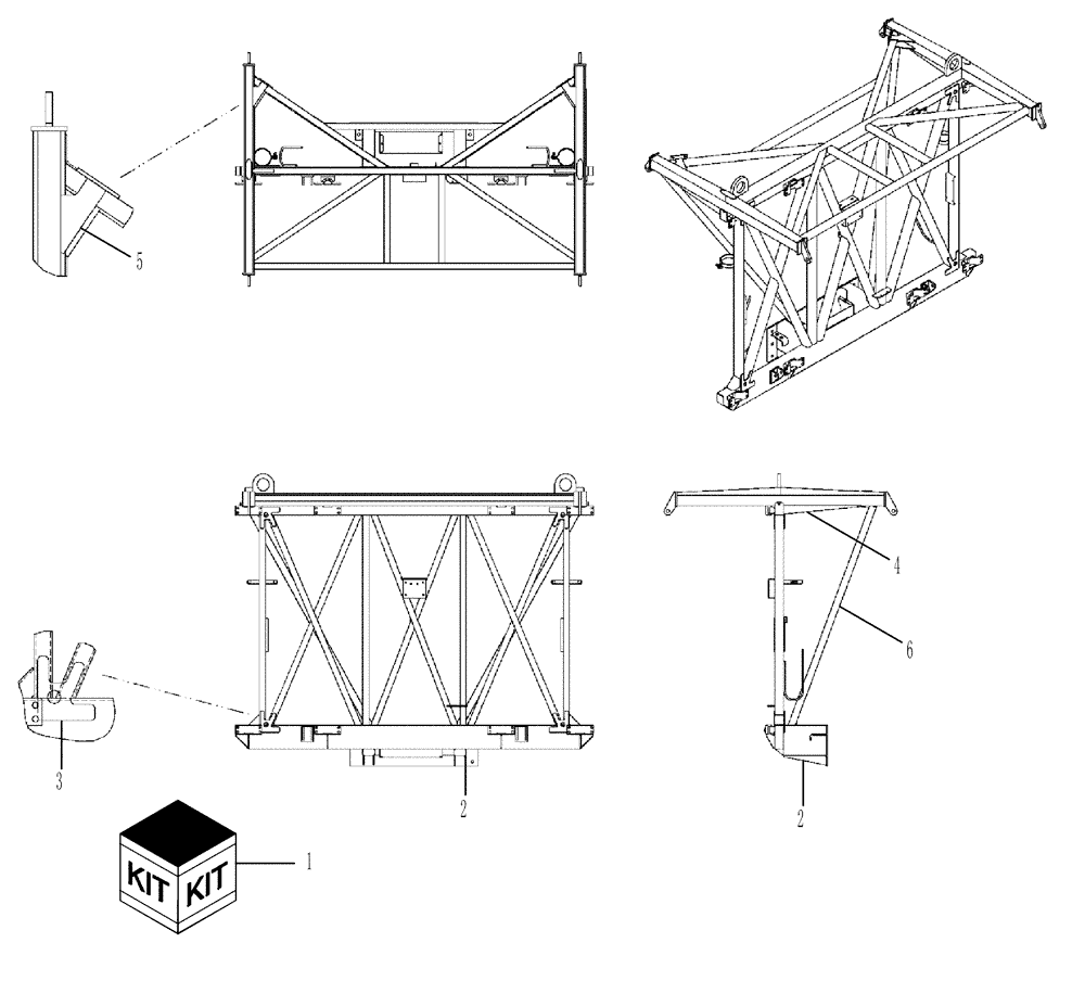 Схема запчастей Case IH 610 - (03-042) - KIT, UPDATE -MAST WELDMENT (09) - BOOMS