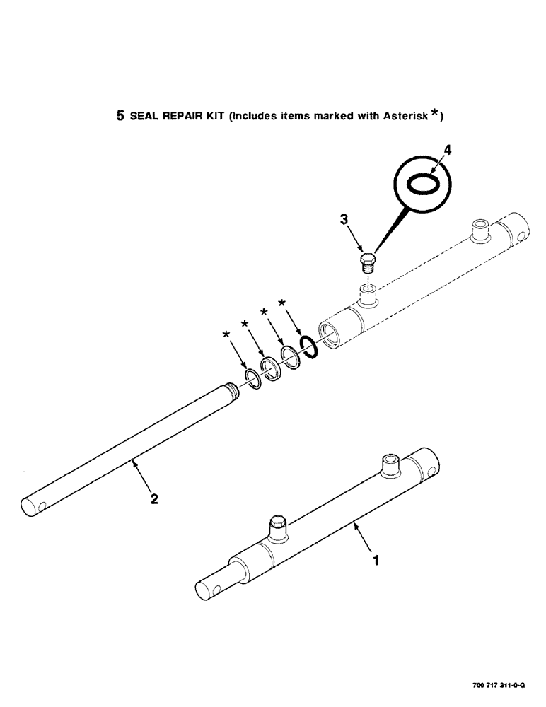 Схема запчастей Case IH 425 - (8-44) - HYD. CYL. ASSEMBLY, REEL, SLAVE, 700717311 HYD. CYL. ASSEMBLY COMPLETE, 1" BORE X 12" STROKE (35) - HYDRAULIC SYSTEMS