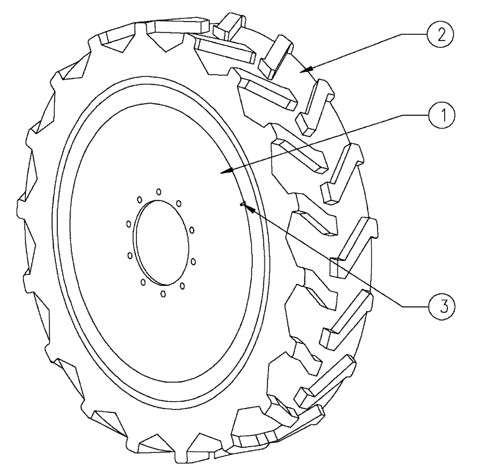 Схема запчастей Case IH SPX3200 - (05-005) - WHEEL & TIRE KIT 520/85 R38 Hub, Wheel & Tires