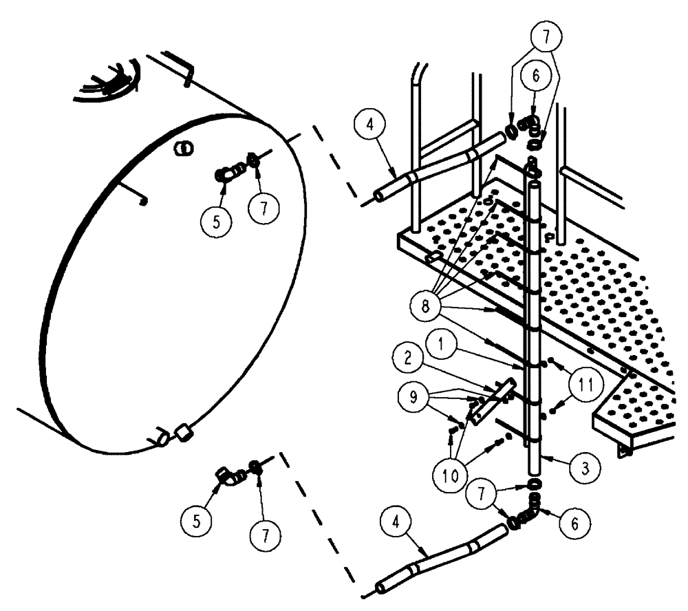 Схема запчастей Case IH FLX610 - (06-004) - SIGHT GAUGE, 2000 GALLON Tank