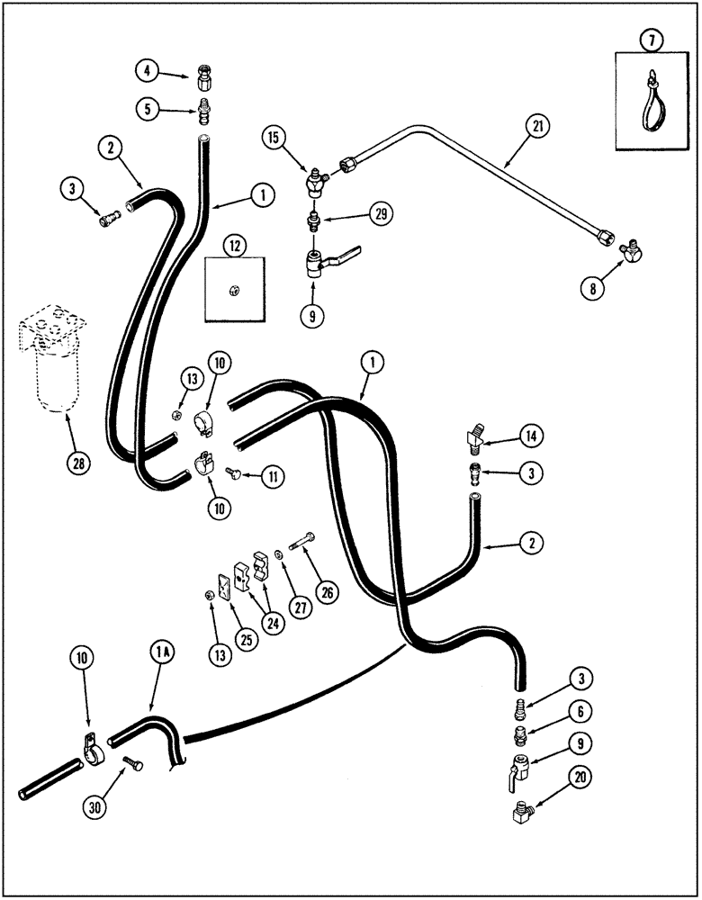 Схема запчастей Case IH 9250 - (3-009A) - FUEL LINES, 9250 AND 9260 TRACTORS, P.I.N. JEE0033501 AND AFTER (03) - FUEL SYSTEM