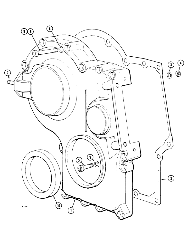 Схема запчастей Case IH 2120 - (2-36) - CYLINDER BLOCK FRONT COVER (02) - ENGINE