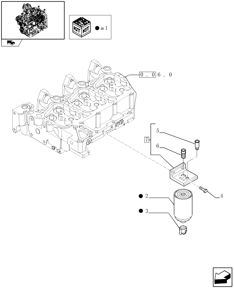 Схема запчастей Case IH FARMALL 90 - (0.20.0) - FUEL FILTER (01) - ENGINE