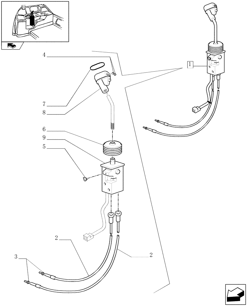 Схема запчастей Case IH FARMALL 85U - (1.96.2/09A) - TWO MMV FOR REAR CONTROL VALVES FOR ISO FRONT LOADER - JOYSTICK - BREAKDOWN (10) - OPERATORS PLATFORM/CAB