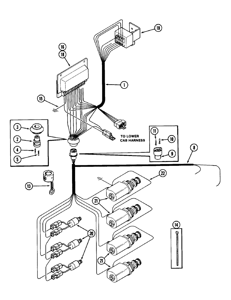 Схема запчастей Case IH 1896 - (4-072) - ELECTRIC SHIFT HARNESS (04) - ELECTRICAL SYSTEMS