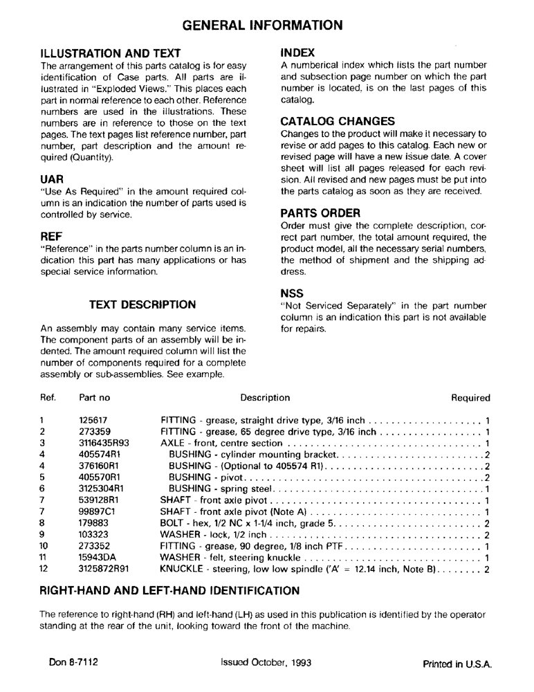 Схема запчастей Case IH 395 - (1-004) - GENERAL INFORMATION (00) - PICTORIAL INDEX
