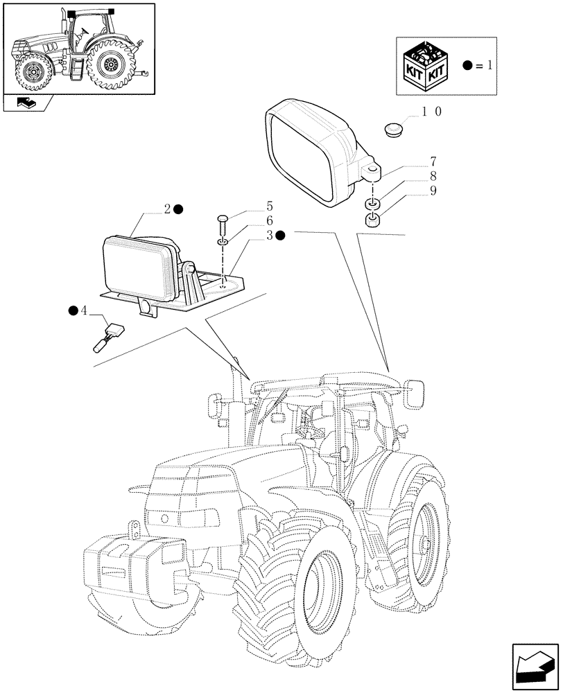 Схема запчастей Case IH PUMA 140 - (1.75.7[01]) - WORKLAMPS (06) - ELECTRICAL SYSTEMS