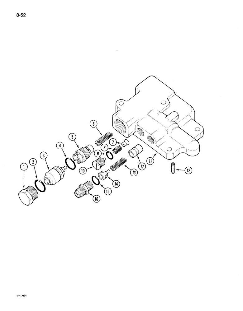 Схема запчастей Case IH 895 - (8-52) - DRAFT CONTROL, UNLOADING AND FLOW CONTROL VALVE (08) - HYDRAULICS