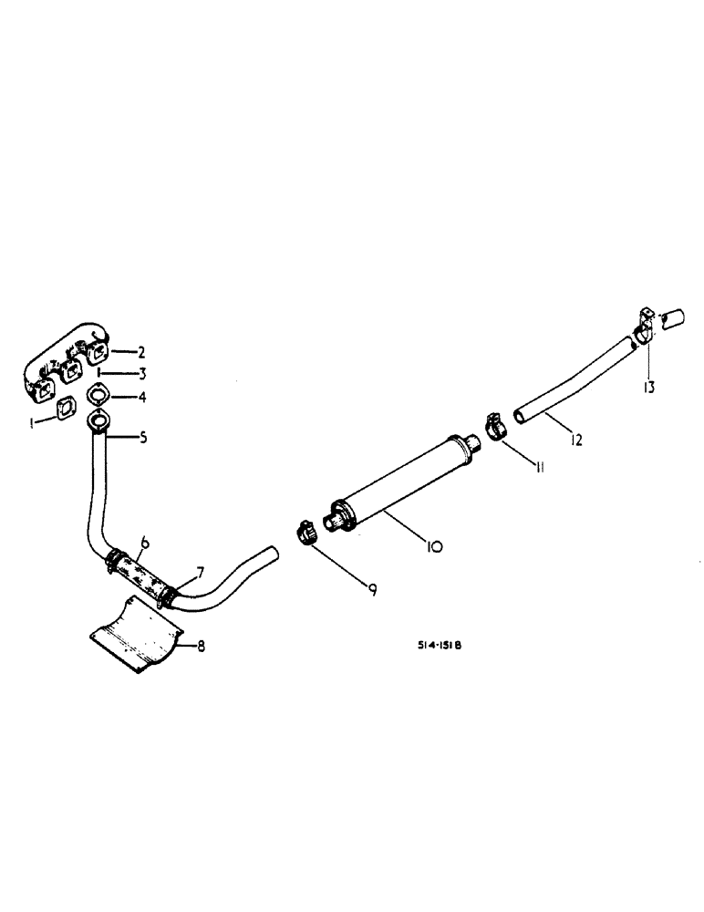 Схема запчастей Case IH 485 - (0D21-2) - UNDERSLUNG EXHAUST AND MANIFOLD Power