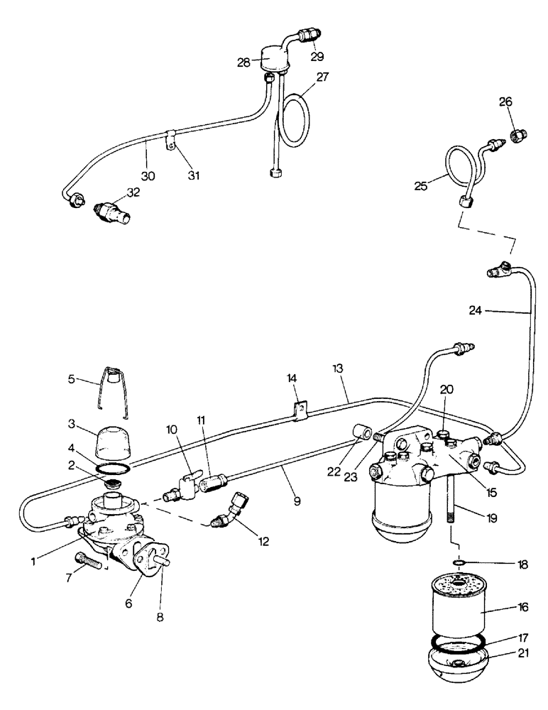 Схема запчастей Case IH 995 - (A07-1) - ENGINE, FUEL FEED PUMP, FILTERS AND PIPES (01) - ENGINE