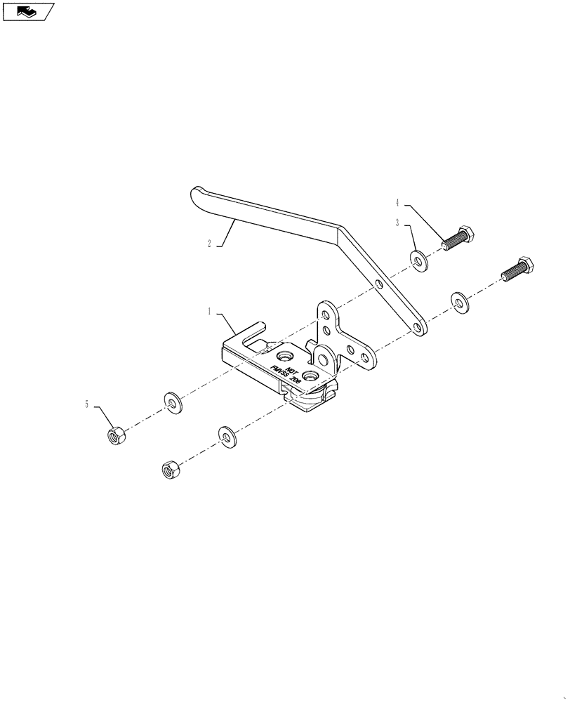 Схема запчастей Case IH 9230 - (90.100.05[2]) - LEFT FRONT PANEL LATCH (90) - PLATFORM, CAB, BODYWORK AND DECALS