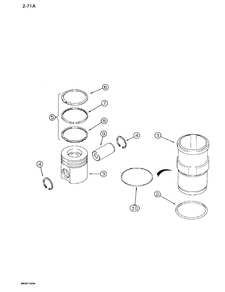 Схема запчастей Case IH 7110 - (2-71A) - PISTONS, 6T-830 ENGINE, PISTONS ENGINE SERIAL NUMBER 44706126 AND AFTER (02) - ENGINE