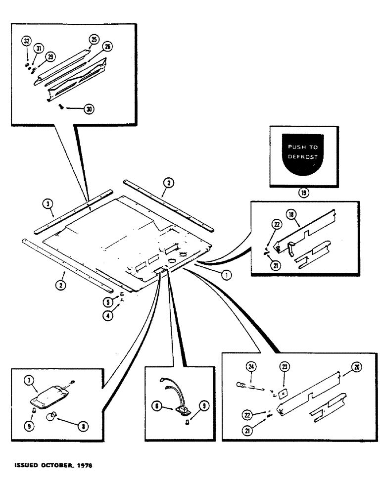 Схема запчастей Case IH 1175 - (268) - CAB, HEADLINER, FIRST USED CAB SERIAL NUMBER 7821251 (09) - CHASSIS