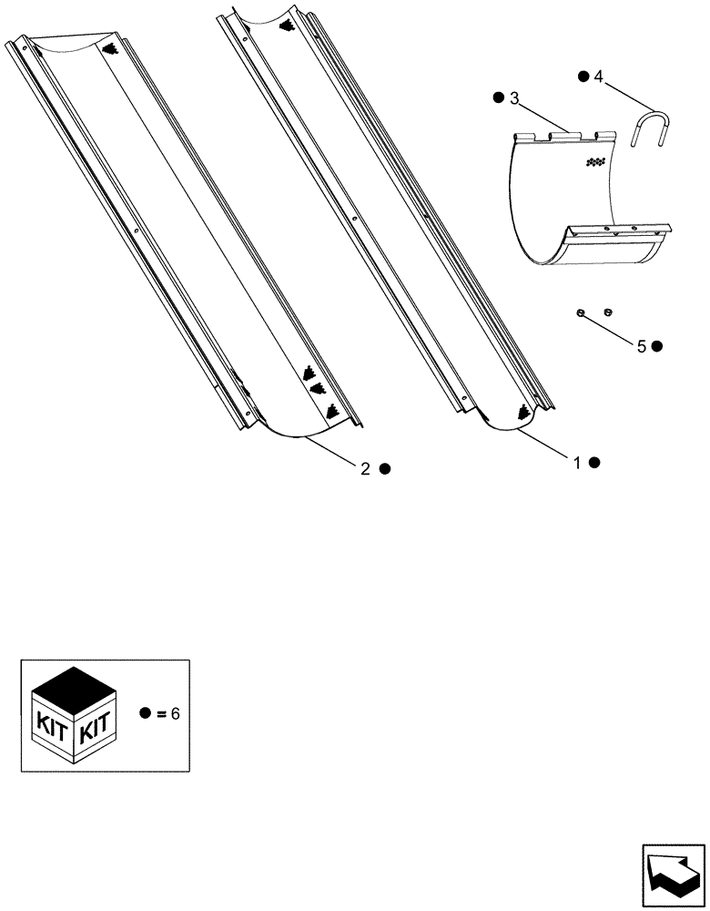 Схема запчастей Case IH 7130 - (80.101.38[01]) - KIT, DIA, PERFORATED AUGER TROUGHS (80) - CROP STORAGE/UNLOADING