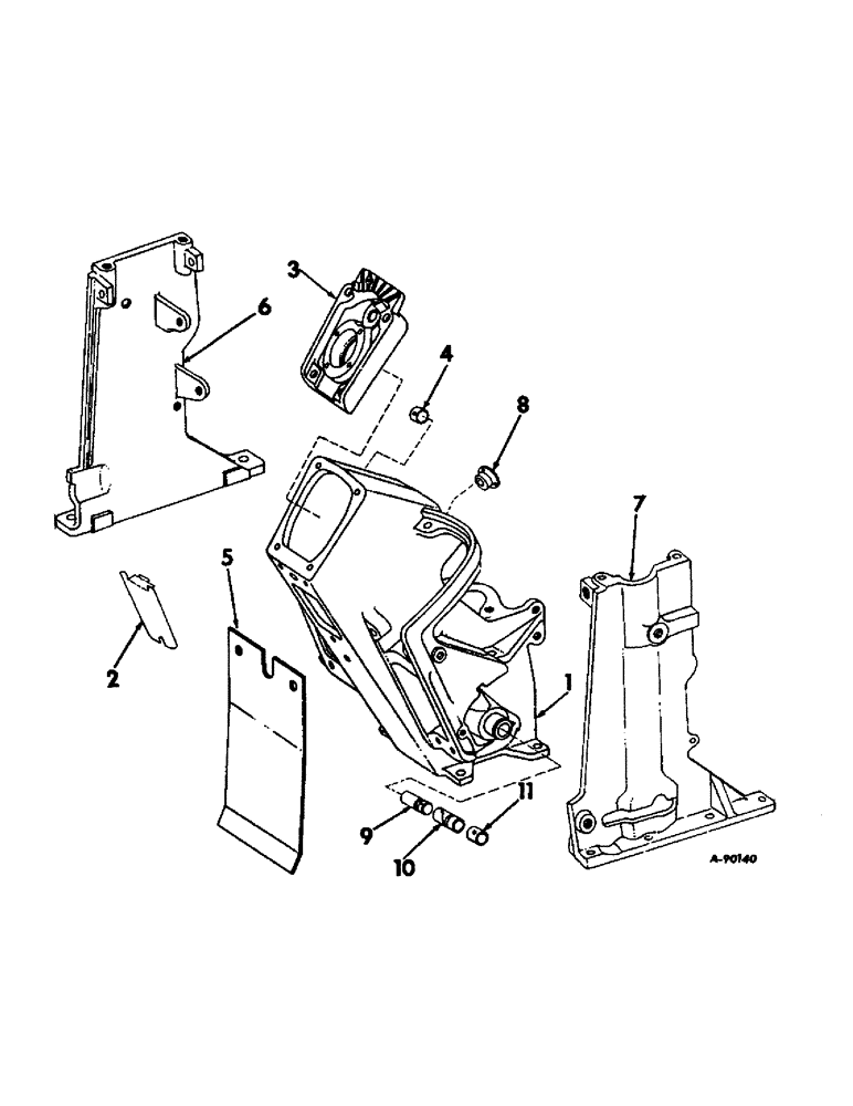 Схема запчастей Case IH 1026 - (13-07) - SUPERSTRUCTURE, STEERING AND GEAR SELECTOR SUPPORTS (05) - SUPERSTRUCTURE