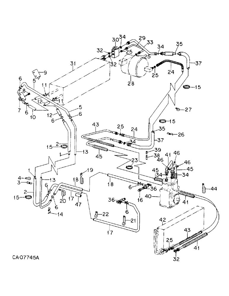 Схема запчастей Case IH 6588 - (13-29) - SUPERSTRUCTURE, HEATER AND AIR CONDITIONING CONNECTIONS (05) - SUPERSTRUCTURE